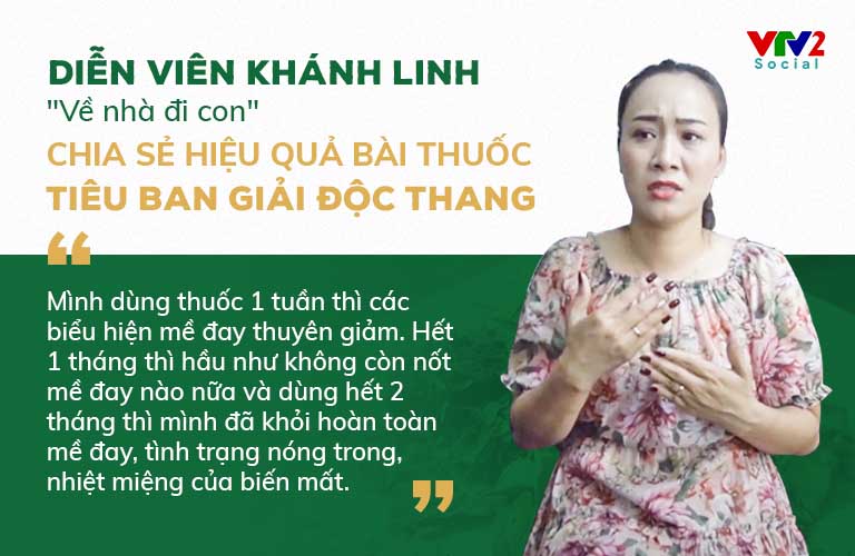 VTV2 đưa tin diễn viên Khánh Linh khỏi mề đay mẩn ngứa sau điều tại Thuốc dân tộc