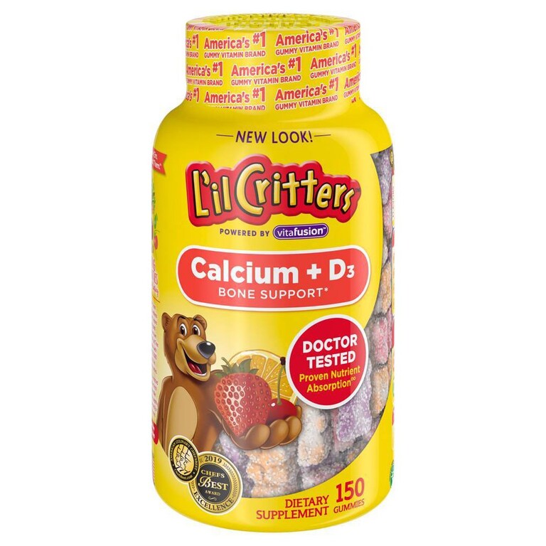Kẹo dẻo L’il Critters Calcium + Vitamin D3 